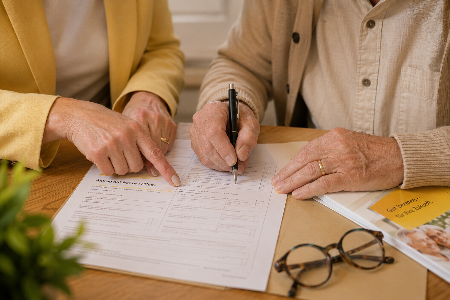 Gemeinsames Ausfüllen von Anträgen rund um die Pflegeversicherung